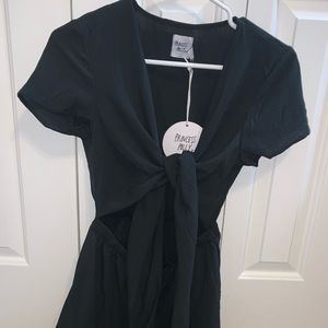 Princess Polly Ragnar tie front romper black
